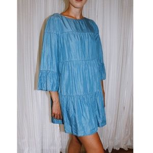 ZARA Premium denim cascading dress